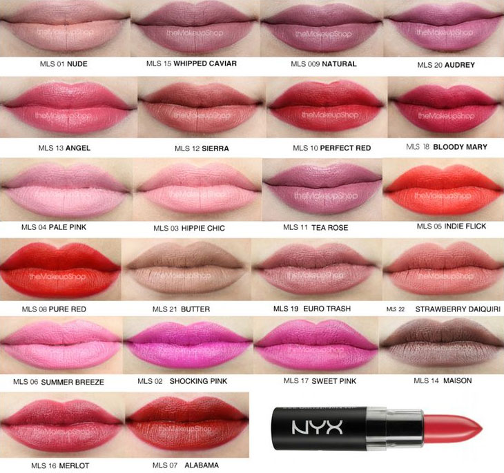 Матовая помада для губ Nyx Matte Lipstick: отзывы, палитра ...